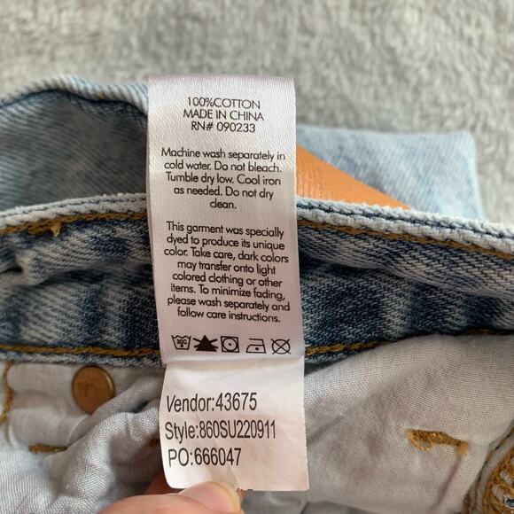 PacSun Boyfriend Jeans Light Blue Flower Graphic Sz 24 - Picture 10 of 16